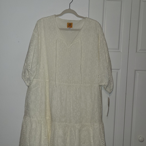 Elegant Cream eyelet Dress - Picture 1 of 1